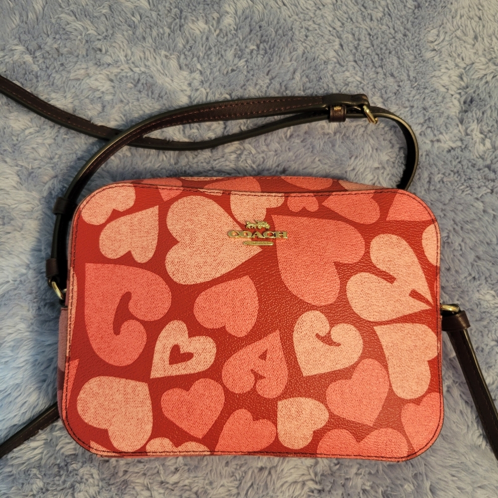 Coach muni camera bag with Coach Heart Print